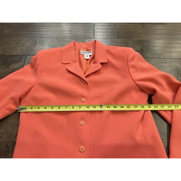 Pendleton Womens Peach Orange Shoulder Pads Button Up Blazers Size 10 Made USA - Picture 9 of 9